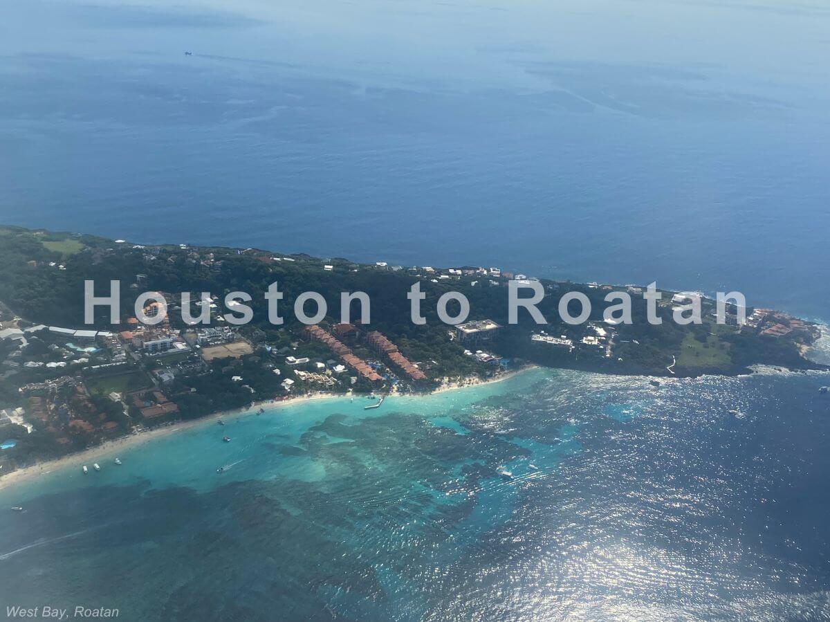 Aerial view of West Bay in Roatan Honduras